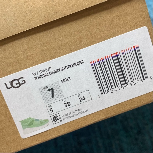 UGG Neutra Chunky Glitter Platform Sneaker in Mint Green Slip On - Picture 7 of 10